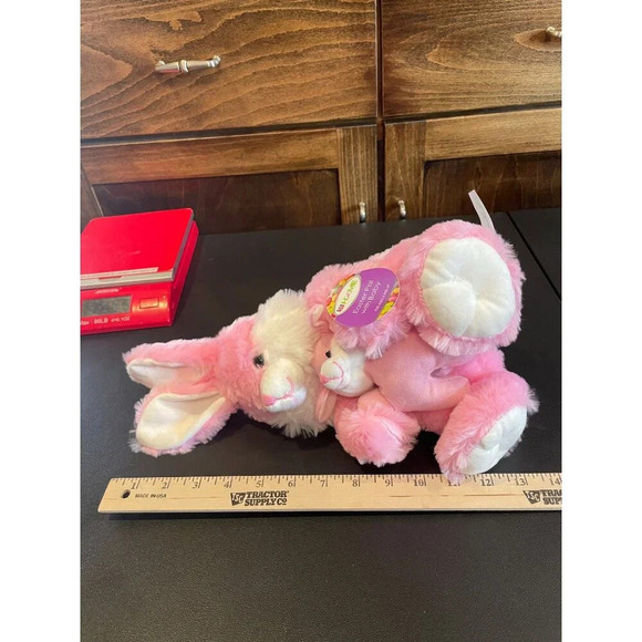 Homerbest‎ Pink Plush Bunny Mom & Baby Easter Toy Stuffed Animal NEW - Picture 6 of 9